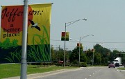 Custom boulevard banners for Bayou Segnette made and installed